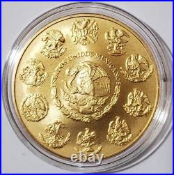 2022 1 Oz Silver MEXICAN FLAG LIBERTAD Gilded Colored Coin