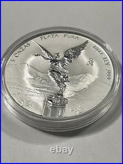 2022 5 Oz Mexico Silver Libertad Reverse Proof