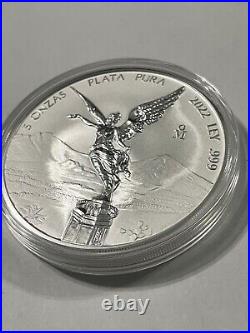 2022 5 Oz Mexico Silver Libertad Reverse Proof