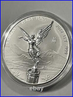 2022 5 Oz Mexico Silver Libertad Reverse Proof