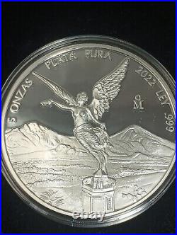 2022 5oz. 999 Fine Silver Mexican Libertad Proof Coin