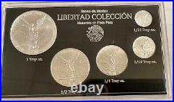 2022 5pc Silver Mexican Libertad BU coins Treasure Coins of MexicoT