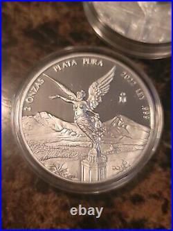 2022 Mexican Libertad 2oz Silver Proof Coin. 999 Fine Silver