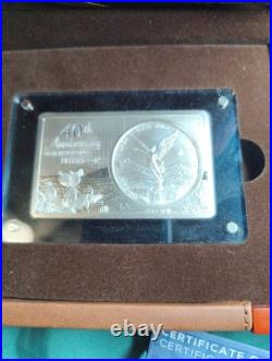2022 Mexican Libertad 40th Anniv 3 OZ Silver Coin & Bar Set Limited to 2,022