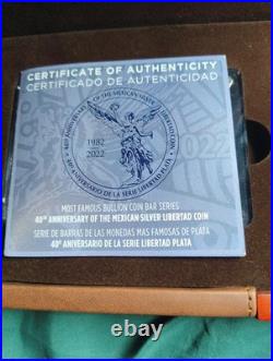 2022 Mexican Libertad 40th Anniv 3 OZ Silver Coin & Bar Set Limited to 2,022