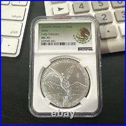 2022 Mexico 1 oz Silver Libertad MS-70 NGC (ER, Coat of Arms) Beautiful Coin