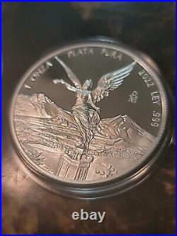 2022 Mexico 1 oz Silver Libertad Proof (In Capsule). 999 Fine Silver Onza Plata