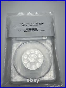 2022 Mexico 2 oz Silver Libertad Reverse Proof PR-70 PCGS Beautiful Coin