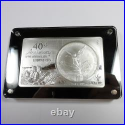 2022 Mexico 3 oz Silver 40th Anniversary of the Libertad Onza Coin Bar #54579G