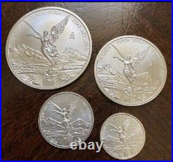 2022 Mexico 4 Coin Silver Libertad BU Fractional Set Free Capsules Added