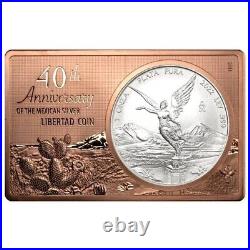 2022 Mexico Libertad 40th Anniversary 2 oz Copper/1 oz Silver Proof Coin Bar