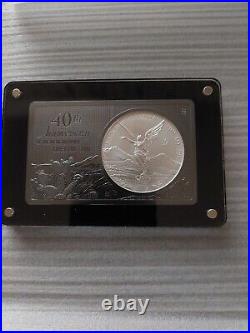 2022 Mexico Libertad 40th Anniversary 3 oz. 999 Silver Coin Black Bar PF