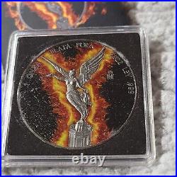 2022 Mexico Libertad Burning Flames Edition 1oz Silver Coin Ennobled by Germania