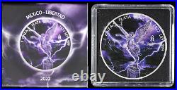 2022 Mexico Libertad Colorized Purple Lighting Storm Edition 1 oz Silver