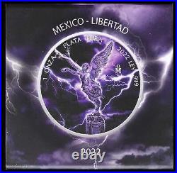 2022 Mexico Libertad Colorized Purple Lighting Storm Edition 1 oz Silver