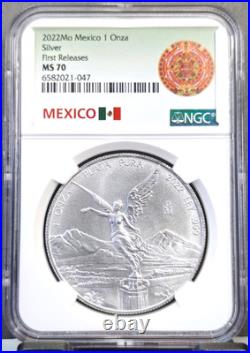 2022 Mexico Silver Libertad 1 Onza Ngc Ms 70 First Releases Rare Gem 1 Oz