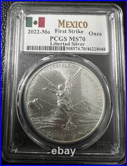 2022 Mo Mexico 1 oz Silver Libertad Onza PCGS MS 70 First Strike UNC BU