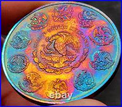 2022 Onza Monster rainbow Toned Mexico Libertad 1oz silver RARE GEM