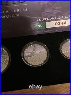 2022 Proof Mexican Libertad 5 Coin Set w Box & Coa Rare Banco De Mexico Silver