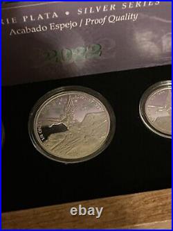 2022 Proof Mexican Libertad 5 Coin Set w Box & Coa Rare Banco De Mexico Silver