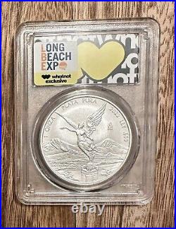 2022 WhatNot PCGS MS70 Mexico 1 Onza Silver Libertad One Of 30 WithLong Beach Expo