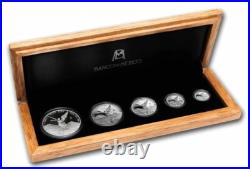2023 1.9 Oz Silver MEXICAN LIBERTAD 5-Coin Proof Set (Wooden Box)
