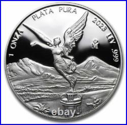 2023 1.9 Oz Silver MEXICAN LIBERTAD 5-Coin Proof Set (Wooden Box)