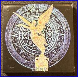 2023 1 Oz. 999 Silver Mexico Libertad Aztec Magic Calendar Blue Colored Coin