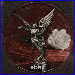 2023 1 Oz Mexico Libertad Rose Edition Silver Color Coin ONLY 250 Minted