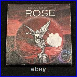 2023 1 Oz Mexico Libertad Rose Edition Silver Color Coin ONLY 250 Minted