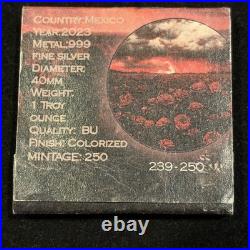 2023 1 Oz Mexico Libertad Rose Edition Silver Color Coin ONLY 250 Minted