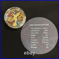 2023 1 Oz Silver Libertad DIA DE LOS MUERTOS 100 Minted Worldwide JVP Coins