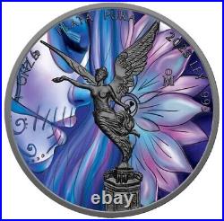 2023 1 Oz Silver Mexican LOTUS GIRL LIBERTAD Ruthenium Colored Coin