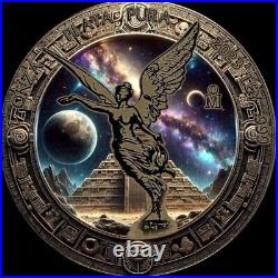 2023 1 Oz Silver Mexican Libertad Mayan Night Skies Ruthenium Colored Coin