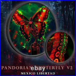 2023 1 oz Mexico Libertad Pandorian Butterfly Silver Color Art Coin