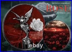 2023-1 oz Mexico Libertad-Rose Edition Silver Color Coin-only 250 Mintage 2023-1 oz Mexico Libertad-Rose Edition Silver Color Coin-only 250 Mintage