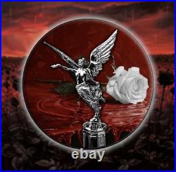 2023-1 oz Mexico Libertad-Rose Edition Silver Color Coin-only 250 Mintage 2023-1 oz Mexico Libertad-Rose Edition Silver Color Coin-only 250 Mintage