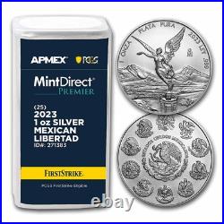 2023 1 oz Silver Libertad (25-Coin MD Premier Tube + PCGS FS)
