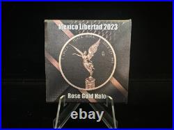 2023 1 oz Silver Rose Gold Halo Mexico Libertad #531/750 MINTAGE