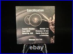2023 1 oz Silver Rose Gold Halo Mexico Libertad #531/750 MINTAGE