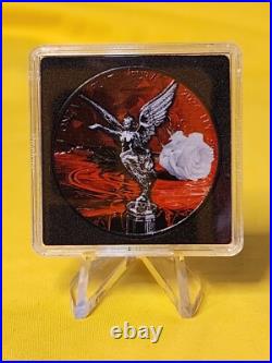 2023 1oz Mexico Libertad ROSE Colorized BU. 999 Fine Silver 2023 1oz Mexico Libertad ROSE Colorized BU. 999 Fine Silver