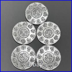 2023 1oz Silver Mexican Libertad MS BU/UNC Amazing Coins. 999 Fine. (Lot Of 5)