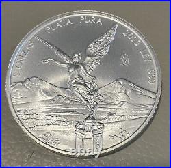 2023 5 oz Round. 999 Silver Mexican Libertad Has Minor Scuffs 25,000 Minted