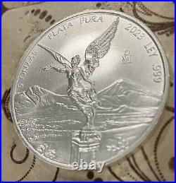 2023 5 oz Round. 999 Silver Mexican Libertad Has Minor Scuffs 25,000 Minted