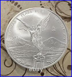 2023 5 oz Round. 999 Silver Mexican Libertad Has Minor Scuffs 25,000 Minted