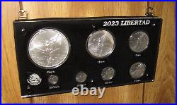 2023 7-Coin Mexico Silver Libertad Set (Magnificent Seven Display Case) 8.9 oz