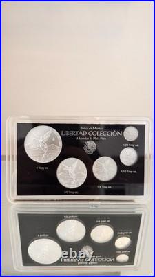 2023 Banco De Mexico Libertad Colección 5 Coin Silver Libertad Set