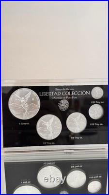 2023 Banco De Mexico Libertad Colección 5 Coin Silver Libertad Set