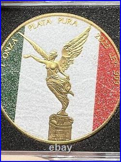 2023 Diamond Dust/Gold Flag Libertad Coin 1 oz Silver with Mintage of 500 Mexico 2023 Diamond Dust/Gold Flag Libertad Coin 1 oz Silver with Mintage of 500 Mexico