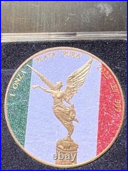 2023 Diamond Dust/Gold Flag Libertad Coin 1 oz Silver with Mintage of 500 Mexico 2023 Diamond Dust/Gold Flag Libertad Coin 1 oz Silver with Mintage of 500 Mexico